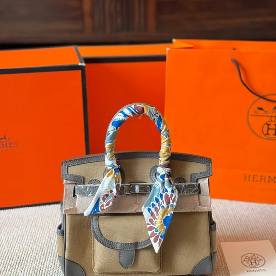 Hermes Birkin Cargo Beige Grey Top Handle