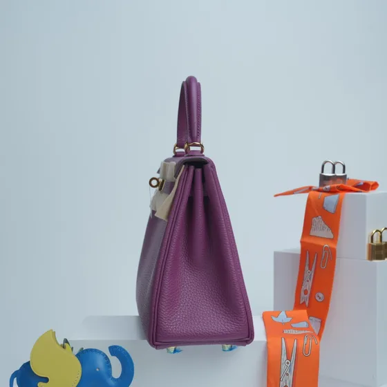 Hermes Kelly 25 Viola Manico
