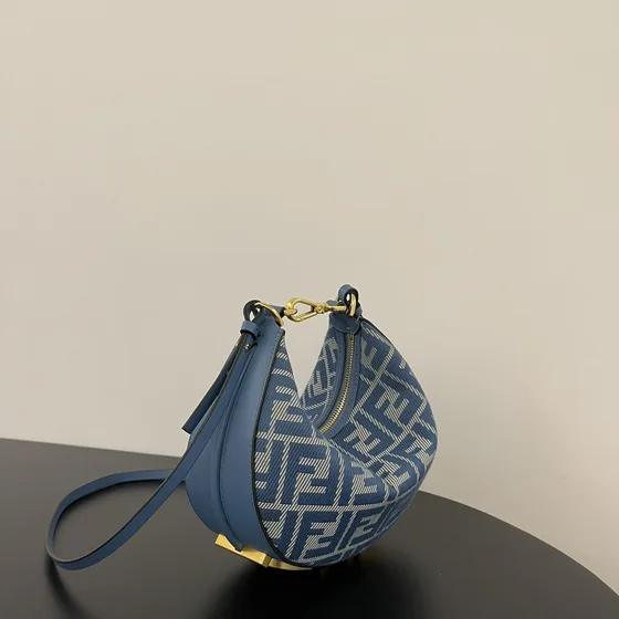 Fendi Fendigraphy Mini Hobo Bag Blue Hobo