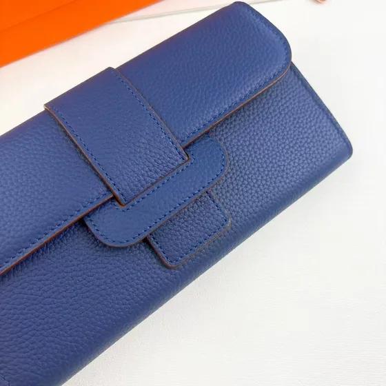 Hermes Sac A Dépêches Long Wallet Deep Xanh dương Wallet