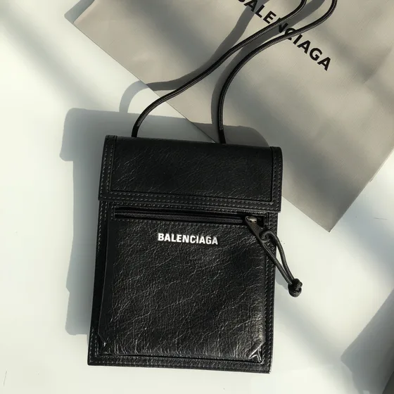 Balenciaga Explorer Pouch On Strap Black 15*19*4cm Crossbody