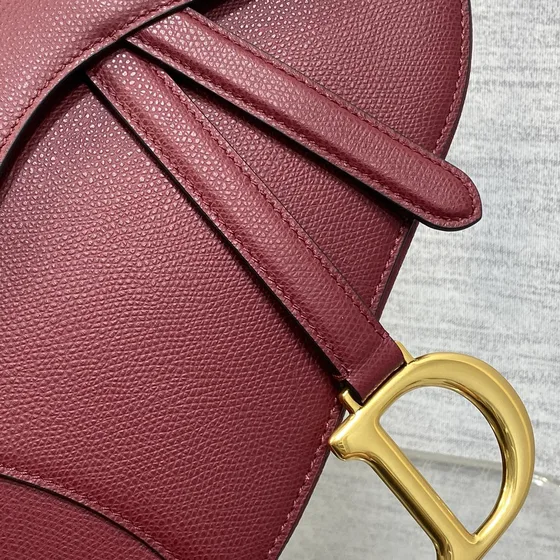 Dior Saddle Bag Burgund Axelväska