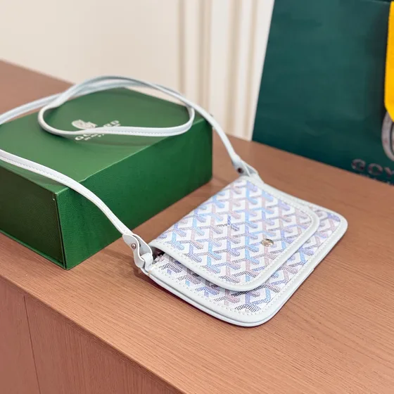 Goyard Plumet Pouch Crossbody Iridescent Light Blue Crossbody