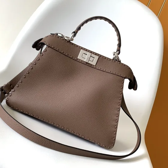 Fendi Peekaboo Iseeu Small Elephant Grey Top Handle