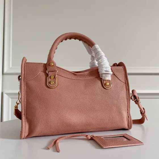 Balenciaga City Metallic Edge Nude Rose Anse supérieure