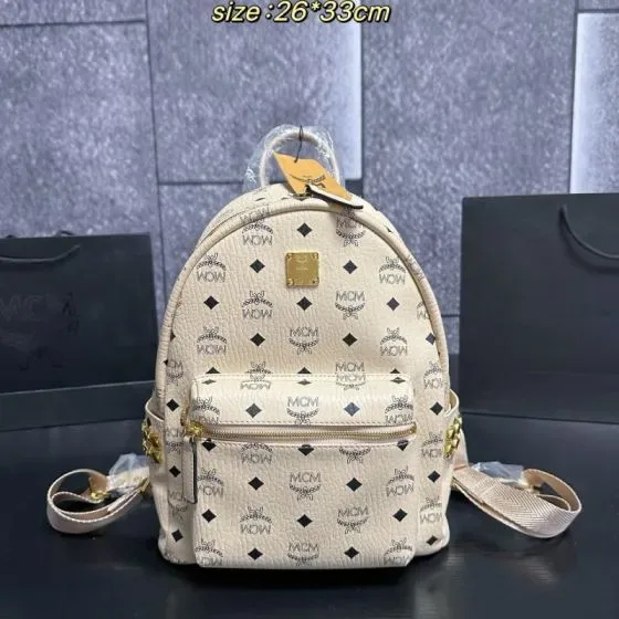 MCM Stark Backpack Beige 26 33cm Backpack
