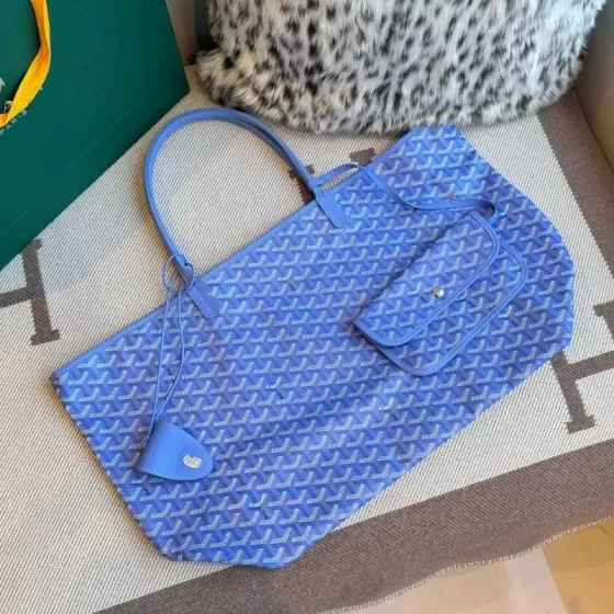 Goyard Saint Louis Blue Tote Bag