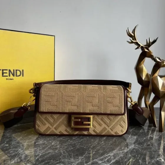 Fendi Baguette Beige Shoulder Bag