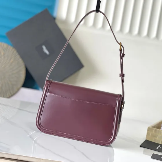 YSL Solferino Satchel Burgund Skuldertaske