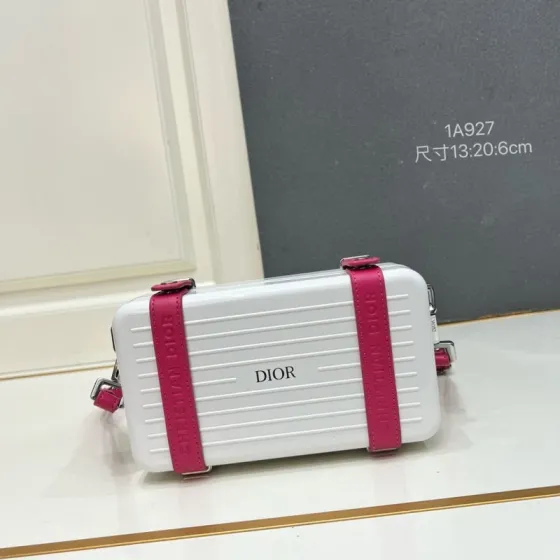 Dior x Rimowa 1A927 White Pink 13x20x6cm crossbody
