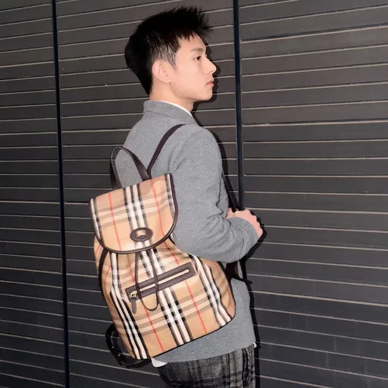 Burberry Vintage Check Backpack Beige Backpack