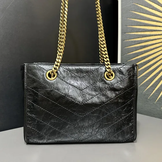 YSL Niki Shopping Tote สีดำ Tote Bag