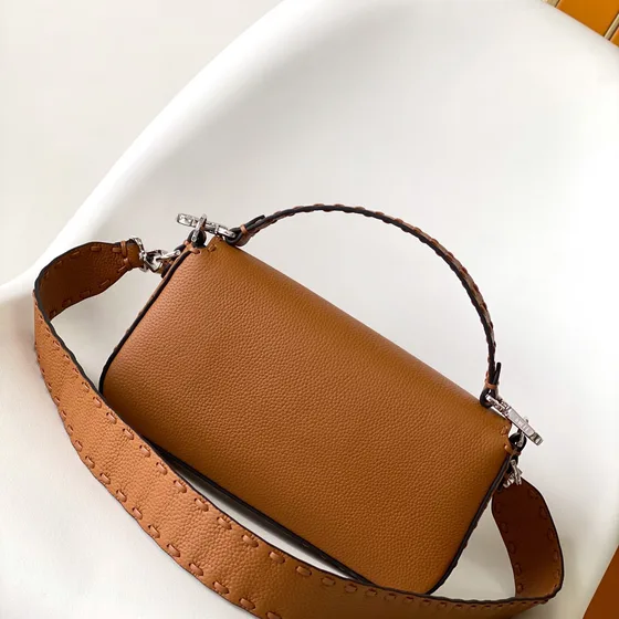 Fendi Baguette Selleria Brown Top Handle
