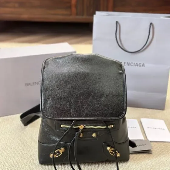 Balenciaga Metallic Edge City Backpack Black Backpack