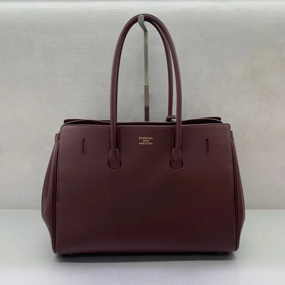 Balenciaga Bel Air Carry All Bag Burgundy Tote Bag