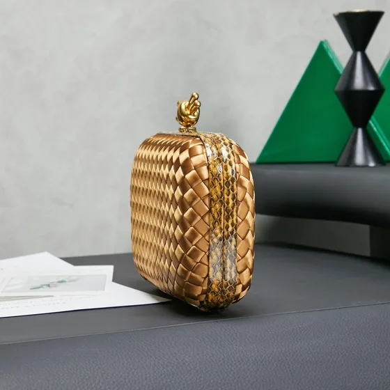 Bottega Veneta Knot Clutch Gold Clutch