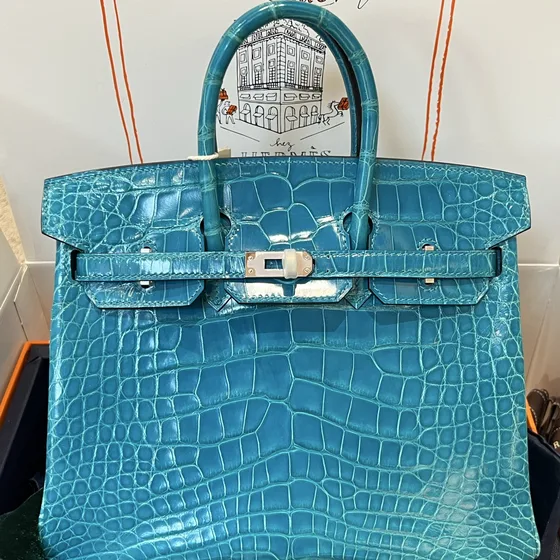 Hermes Birkin Blue Top Handle