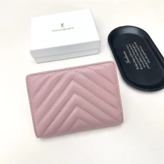 YSL Cassandre Matelassé Compact Cüzdan Pembe Cüzdan