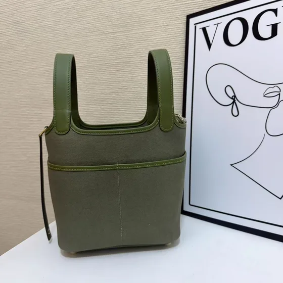 Hermes Cargo Picotin Olive Verde Asa superior