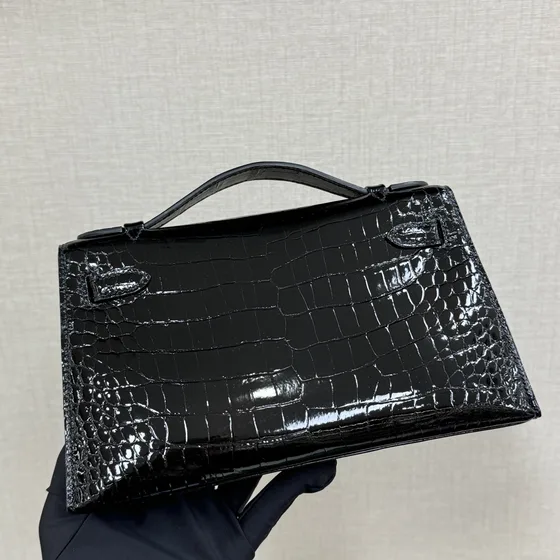 Hermes Mini Kelly Pochette Black Top Handle