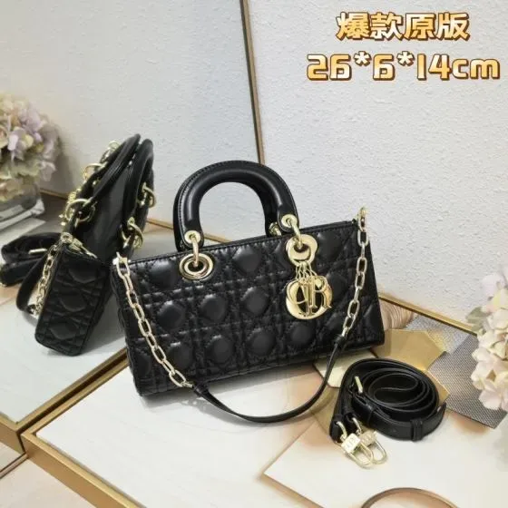 Dior Lady D-Joy Black 26 6 14cm Top Handle