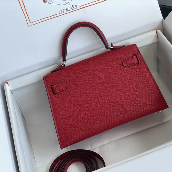 Hermes Mini Kelly Red Top Handle