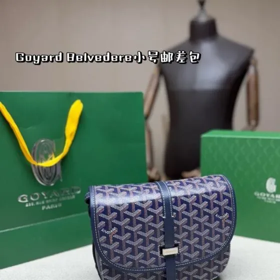 Goyard Belvedere Mm Navy Blue Crossbody