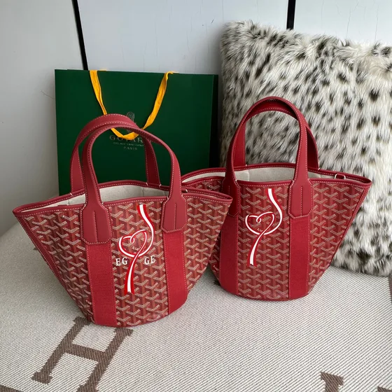 Goyard Belharra Tote Bag Heart Edition Red 24X14X18cm Tote Bag