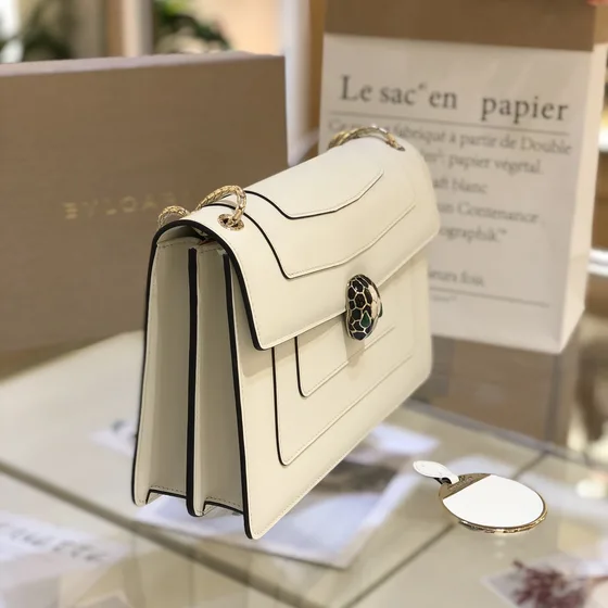 Bvlgari Serpenti Forever White Shoulder Bag