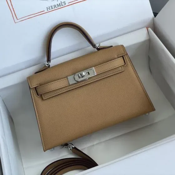 Hermes Mini Kelly Beige Top Handle