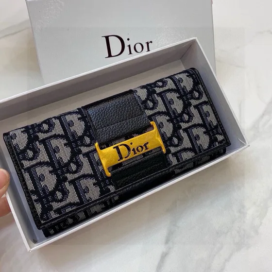 Dior Dior Oblique Card Holder Noir/Beige Card Holder