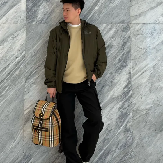 Burberry Vintage Check Ryggsekk Beige Ryggsekk