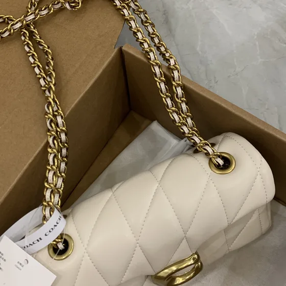 Coach Tabby 20 Quilted Skuldertaske Hvid 20cm Skuldertaske