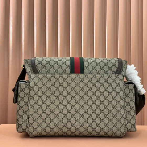 Gucci Ophidia Gg Messenger Bag Beige Brown Crossbody