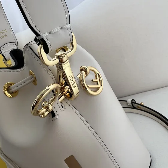 Fendi Mon Tresor Mini Borsa a secchiello Bianco Crossbody,Manico