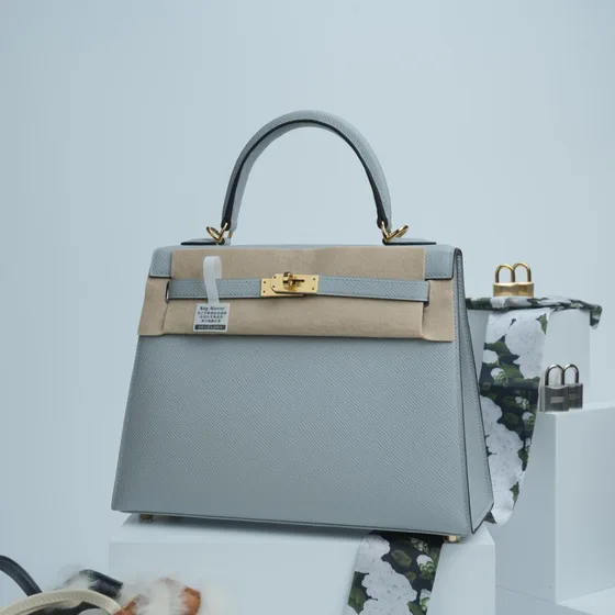 Hermes Kelly Light Blu Manico