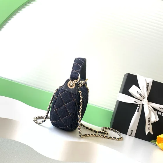 Chanel Hobo Bag Navy Blue Hobo