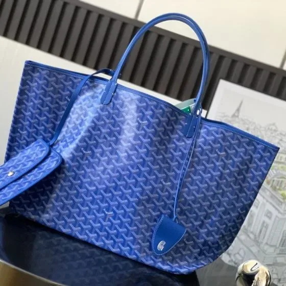 Goyard Saint Louis Blue Tote Bag