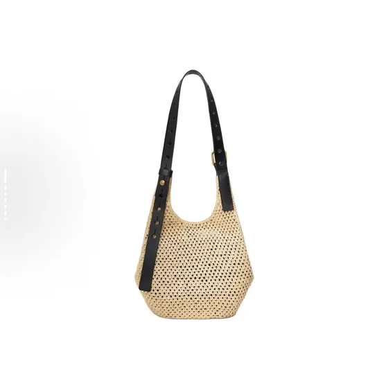 Loewe Hobo Small Woven Skuldertaske Beige/Sort Hobo