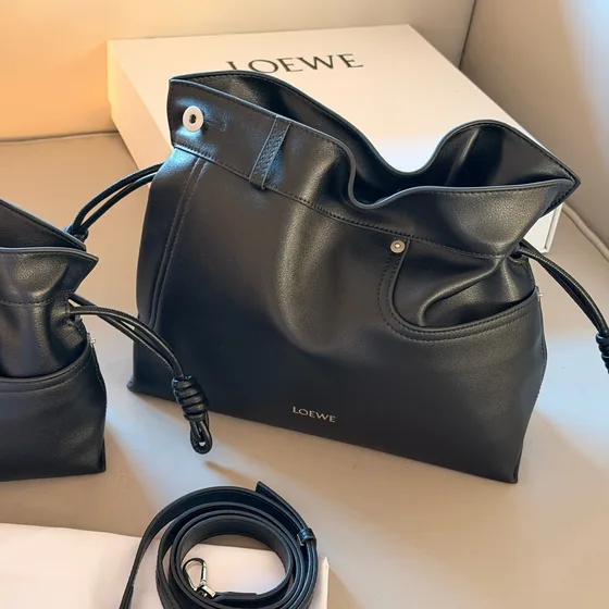 Loewe Purse Drawstring Bag Siyah Omuz çantası