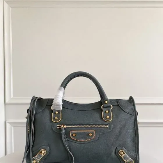 Balenciaga City Metallic Edge Dark Gray Top Handle