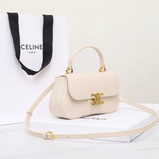 Celine Lola Teen Top Handle Cream White Top Handle
