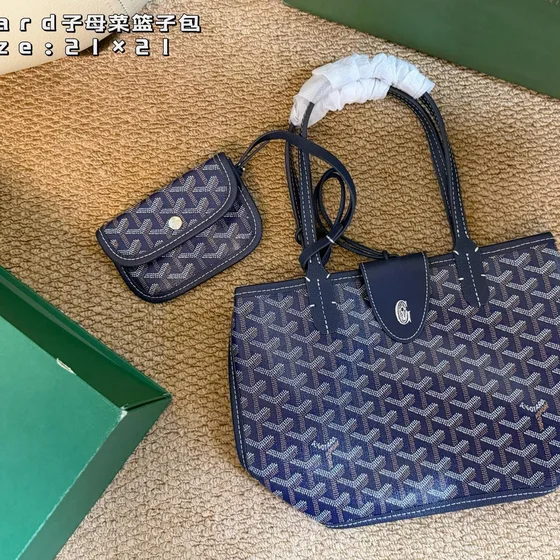 Goyard Anjou Mini Tote Black Green Red Blue White 21 21cm Tote Bag