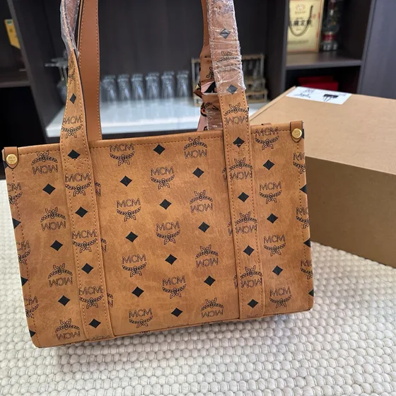 MCM Toni Tote Visetos Cognac/Marron Sac cabas