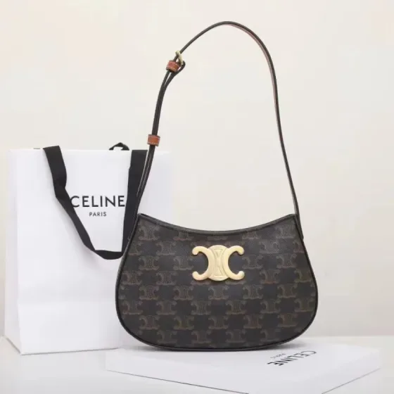 Celine Triomphe Dark Brun Skuldertaske