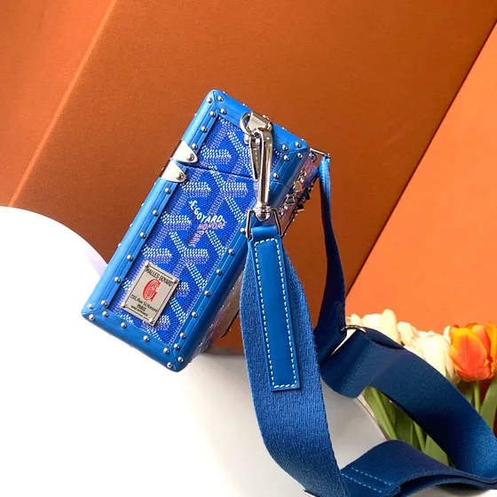 Goyard Cassette Trunk Bag Azul Crossbody