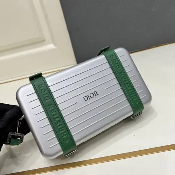 Dior 1A927 فضي أخضر 13 20 6cm messenger