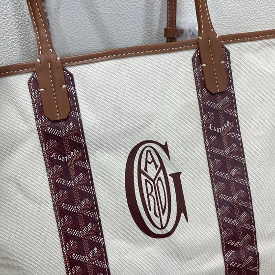 Goyard Saint Louis Hvid/Burgund Shoppertasketur