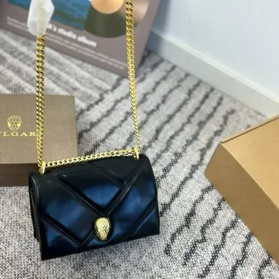 Bvlgari Serpenti Cabochon Crossbody Bag Black Crossbody