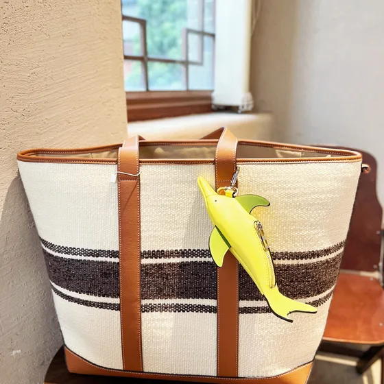 Loewe Dolphin Coin Purse Charm Vàng Pouch